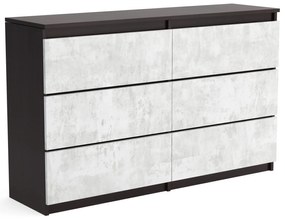 Duża komoda 6 SZUFLAD Szafka 120 cm ARIA Wenge/Beton