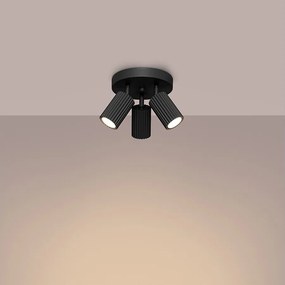 Lampa sufitowa minimalistyczny Gloow, aluminium - 3 źródło światła 3000K - L.19.5 x H.18 cm - czarny