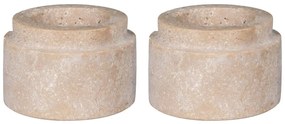 Kamienne świeczniki zestaw na świeczkę typu tealight 2 szt. – House Nordic