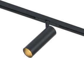 Nowoczesny system szynowy czarny z 6 reflektorami i 4 lampami wiszącymi Easylift 1-fazowy - Slimline Uzzy Tira