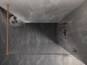 Mexen Lunar ścianka prysznicowa Walk-in prawa 80 x 200 cm, transparent 8 mm, miedź szczotkowana - 830-080-000-65-00-P