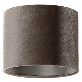 Abażur welurowy okrągły taupe 18/18/14