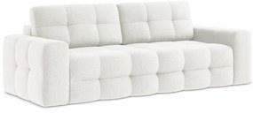 Biała rozkładana sofa z materiału bouclé 255 cm Milu – Makamii