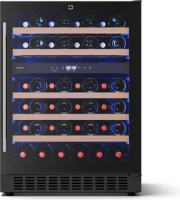 Klarstein Illuminosa 59.5cm 46 Butelek Winiarka Podblatowa Dwustrefowa Czarny