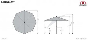 ACTIVE 210 cm - parasol z centralną nogą : Substancja Desen - 833