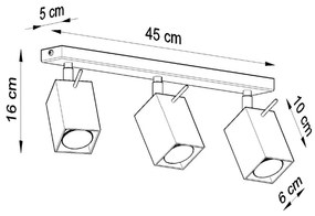 Szara lampa punktowa 6x45 cm Toscana – Nice Lamps