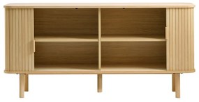 Niska komoda w dekorze dębu z drzwiami przesuwnymi 76x160 cm Cavo – Unique Furniture