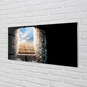 Panel szklany do Kuchni Schody w Blasku Słońca