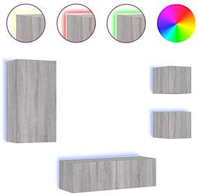 Szafki ścienne led w kolorze szarego dębu sonoma T1-K72