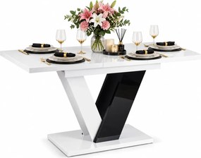 Czarno-biały stół prostokątny 120x80 rozkładany P5-E92