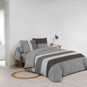 Czarno-biała bawełniana pościel dwuosobowa z prześcieradłem/6-częściowa 240x220 cm Meiko – douceur d'intérieur