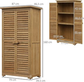 Outsunny® Drewniana Szafa Ogrodowa, Domek Narzędziowy Szopa Ogrodowa