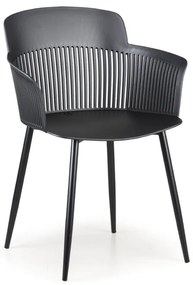 Krzesło barowe plastikowe MOLLY 3+1 GRATIS, czarne