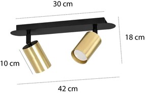 Czarno-złota podwójna lampa sufitowa - D083-Apris