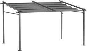 Pergola Outsunny, z materiałem montażowym, rozsuwany dach, 3,97 m x 2,95 m x 2,3 m, Ciemnoszary