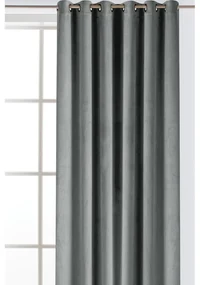 Szara aksamitna zasłona częściowo zaciemniająca (dimout) 530x270 cm Velto – Filumi