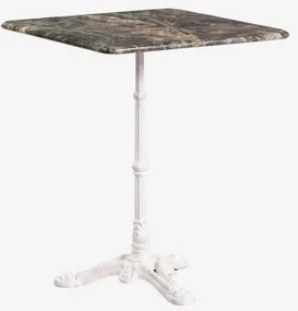 Kwadratowy Stolik Barowy Z Naturalnego Kamienia Azteca 70 X 70 Cm & Zielony Marmur Forest - Lodowcowa Biel - Sklum
