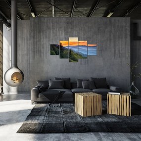 Obraz - Czerwone chmury w górach (125x70 cm)