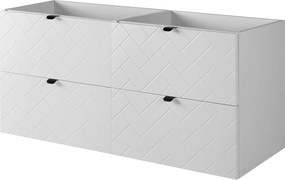 Meble łazienkowe, Biały Matowy, 120 x 57 x 46 cm, uchwyty czarne