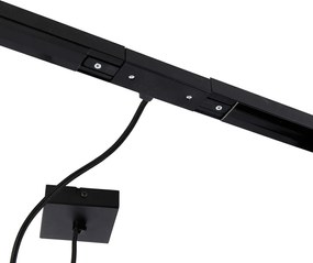 System szynowy 1-fazowy ciemny brąz z 4 reflektorami i kwadratowym zasilaczem - Jeana