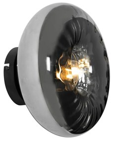 Lampa ścienna w stylu art deco czarna z przydymionym szkłem - Ayesha ArtDeco Oswietlenie wewnetrzne