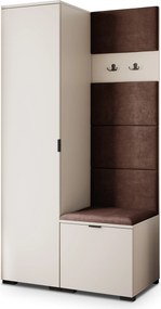 Masseno Garderoba LORI 95/181/51 cm Nowoczesna Szafa do Przedpokoju Kaszmir, MONOLITH 29 (Brązowy)