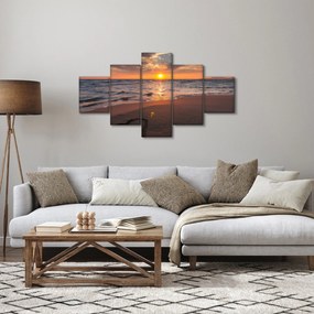 Obraz serca na piasku (125x70 cm)
