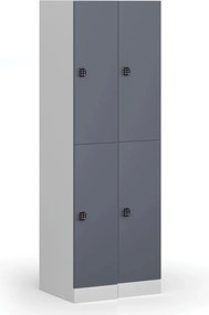Szafka skrytkowa S1, 2 schowki, 1850 x 300 x 500 mm, zamek kodowy, drzwi beżowe
