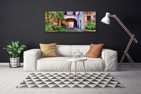 Obraz Canvas Alejka Kwiaty Domy Roślina