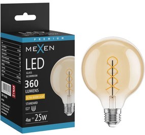 Mexen Vintis żarówka filament spirala LED E27, G95, 4W, Ciepła - 2200K, 360 lm, amber - L167-E27-0422-50