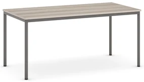 Stół do jadalni i stołówki, 1600 x 800 mm, ciemnoszara konstrukcja, dąb naturalny