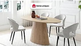 Stół do jadalni dla 6 osób z MDF - Naturalny jasny - ANTELADA