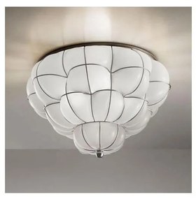 SIRU - Lampa sufitowa POUFF 3xE27/60W/230V chrom/biała szkło weneckie