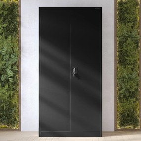 Szafa gospodarcza DAWID, 900 x 1850 x 450 mm, All Black: czarna