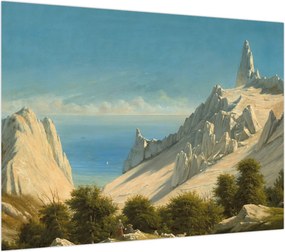 Obraz na szkle - Georg Emil Libert, View of Sommerspiret, the Cliffs of Møn, reprodukcje (70x50 cm)