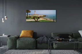 Fotoobraz na płótnie Latarnia Morska na Skalistym Brzegu