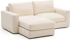 Beżowy narożnik z tkaniny szenilowej (lewostronny/z szezlongiem) Alea – Kave Home