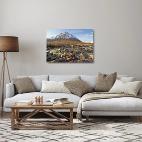 Obraz na szkle - Góra z rzeką (70x50 cm)