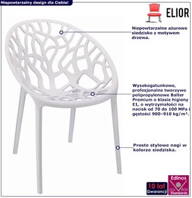 Białe ażurowe krzesło nowoczesne G4-D02