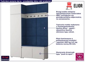 Garderoba do przedpokoju z nadstawką biały + granat T0-R51