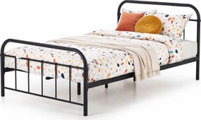 Czarne Jednoosobowe Łóżko Metalowe A7-L85