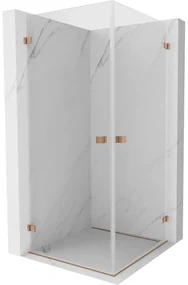 Mexen Lunar-B Duo kabina prysznicowa uchylna 95 x 95 cm, transparent, miedź szczotkowana - 832-095L-095P-65-00