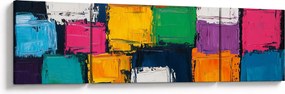 Obraz - Obraz z kolorowymi kwadratami (170x50 cm)