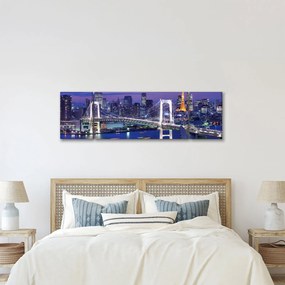 Obraz wielkiego miasta nocą (170x50 cm)