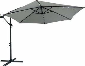 Avenberg Duży parasol z regulacją nachylenia Sunny LED 300, szary