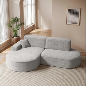 Narożnik Modena Pro, tkanina Arena, Jasnoszary, Lewy