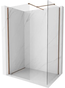 Mexen Kioto-X ścianka prysznicowa Walk-in 160 x 120 cm, transparent 10 mm, różowe złoto - 800-160-202-60-00-120-X