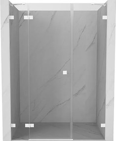 Mexen Lunar drzwi prysznicowe uchylne lewe 150 cm, transparent, białe - 834S-150-050-20-00-L