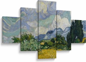 Obraz - Vincent van Gogh, Wheat Field with Cypresses, reprodukcje (125x70 cm)