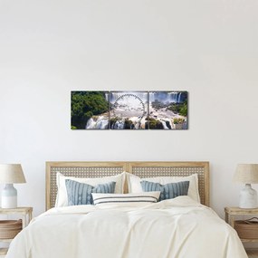 Obraz wodospadu Iguassu (z zegarem) (90x30 cm)